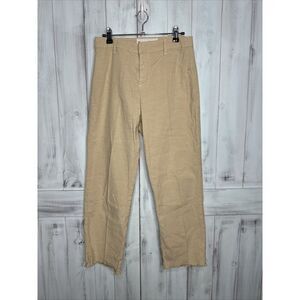WOMENS FRANK & EILEEN KINSALE HIGH RISE WIDE LEG CROPPED PANTS TAN BEIGE 4
